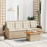 vidaXL Set Divani da Giardino 3 pz con Cuscini in Polyrattan Beige