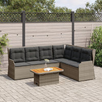 vidaXL Set Divani da Giardino 5 pz con Cuscini in Polyrattan Grigio