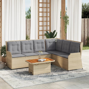 vidaXL Set Divani da Giardino 5 pz con Cuscini in Polyrattan Beige