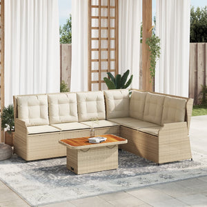vidaXL Set Divani da Giardino 5 pz con Cuscini in Polyrattan Beige
