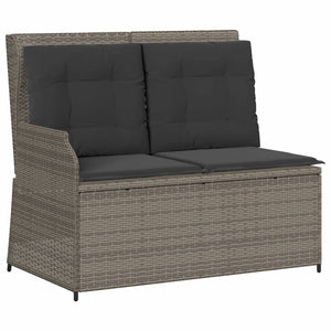 vidaXL Set Divani da Giardino 3 pz con Cuscini Grigio in Polyrattan