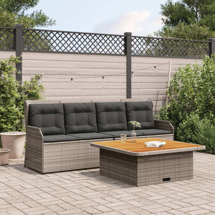 vidaXL Set Divani da Giardino 3 pz con Cuscini Grigio in Polyrattan