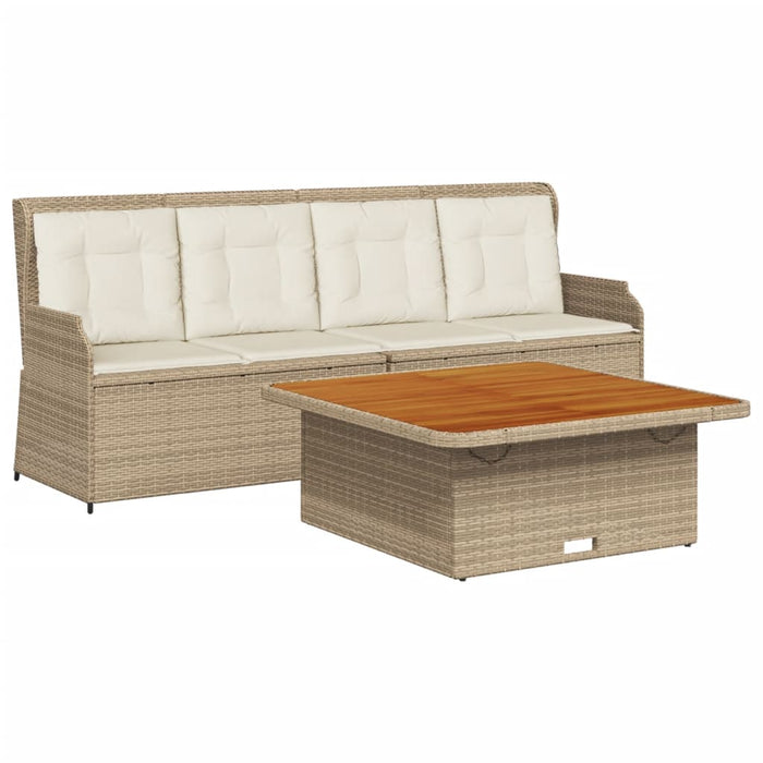vidaXL Set Divano da Giardino 3 pz con Cuscini Beige in Polyrattan