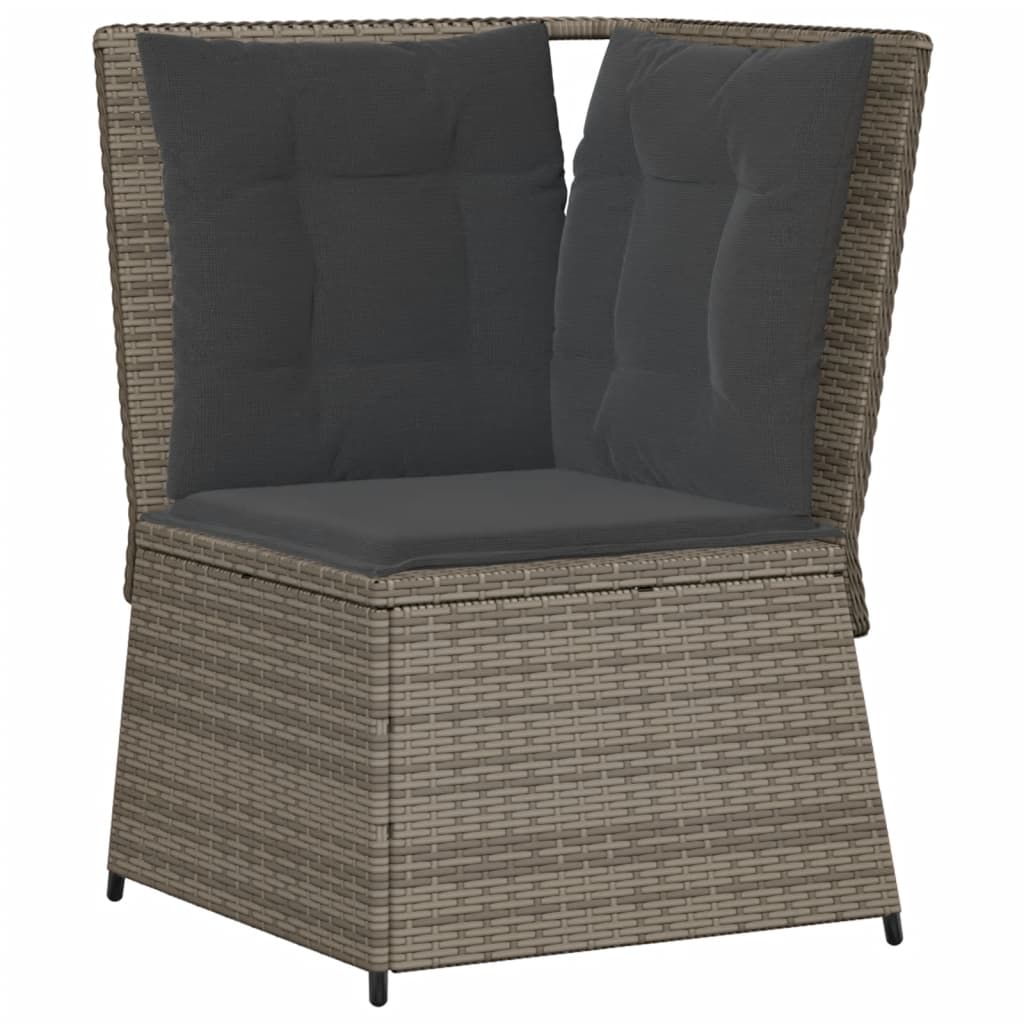 vidaXL Set Divani da Giardino 5 pz con Cuscini in Polyrattan Grigio