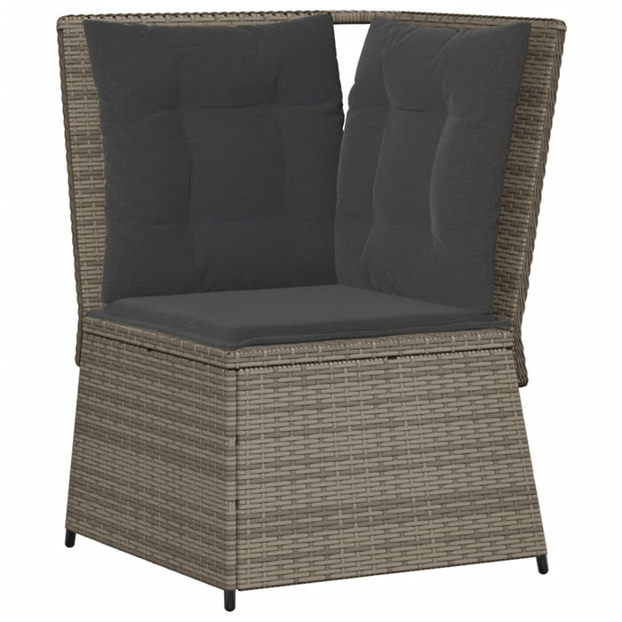 vidaXL Set Divani da Giardino 5 pz con Cuscini in Polyrattan Grigio