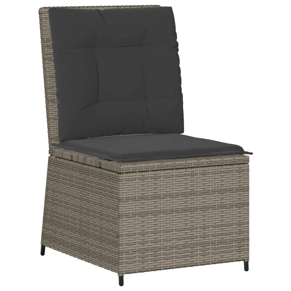 vidaXL Set Divani da Giardino 5 pz con Cuscini in Polyrattan Grigio