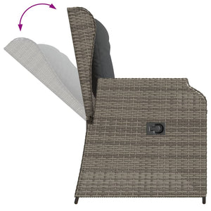 vidaXL Set Divani da Giardino 3 pz con Cuscini in Polyrattan Grigio