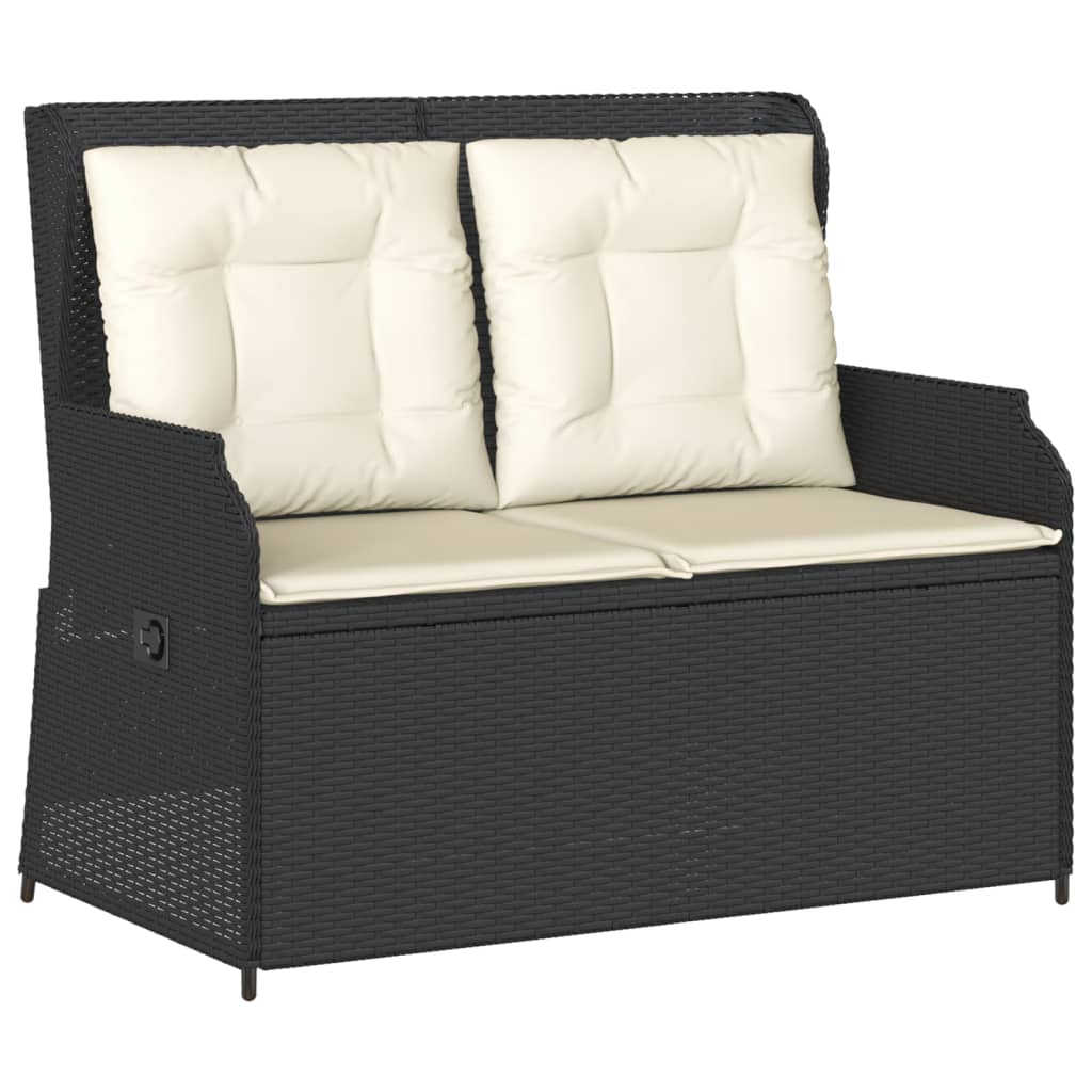Set Divani da Giardino 3 pz con Cuscini Nero in Polyrattan 3262747