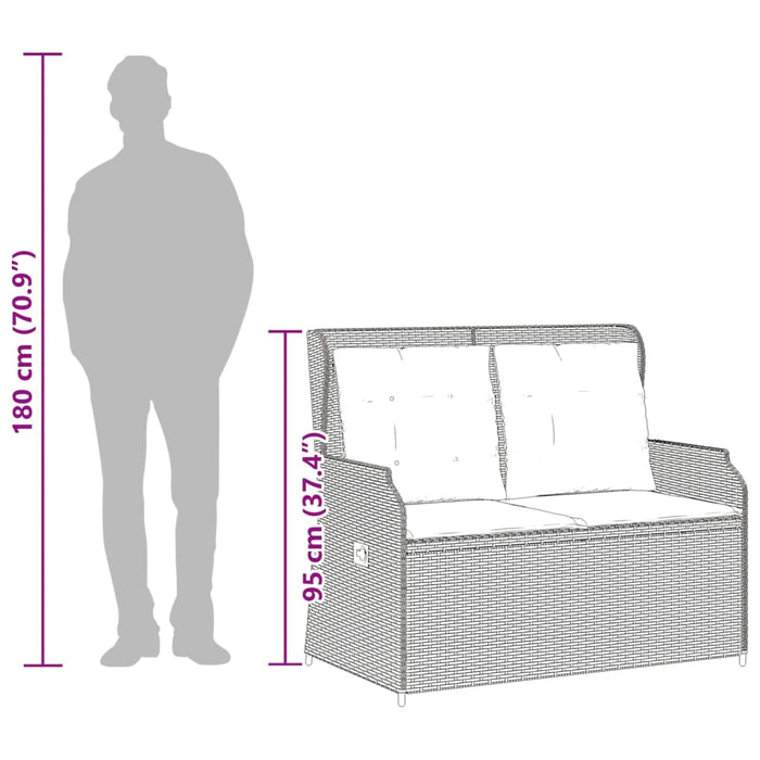 vidaXL Set Divani da Giardino 3 pz con Cuscini in Polyrattan Grigio