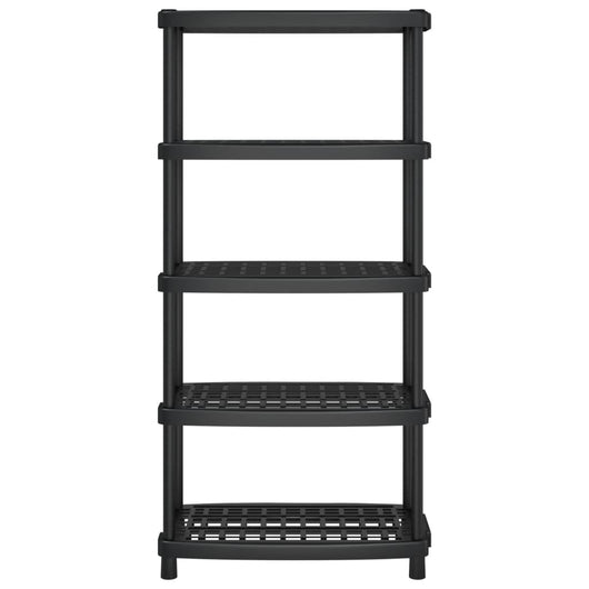 Scaffale portaoggetti a 5 ripiani 935 x 455 x 1945 cm PP nero 02_0045709