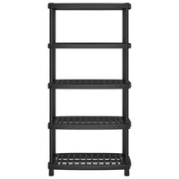 vidaXL Scaffale a 5 Ripiani Nero 93,5x45,5x194,5 cm in PP