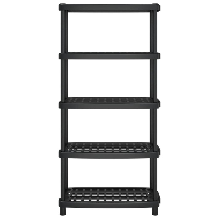 vidaXL Scaffale a 5 Ripiani Nero 93,5x45,5x194,5 cm in PP