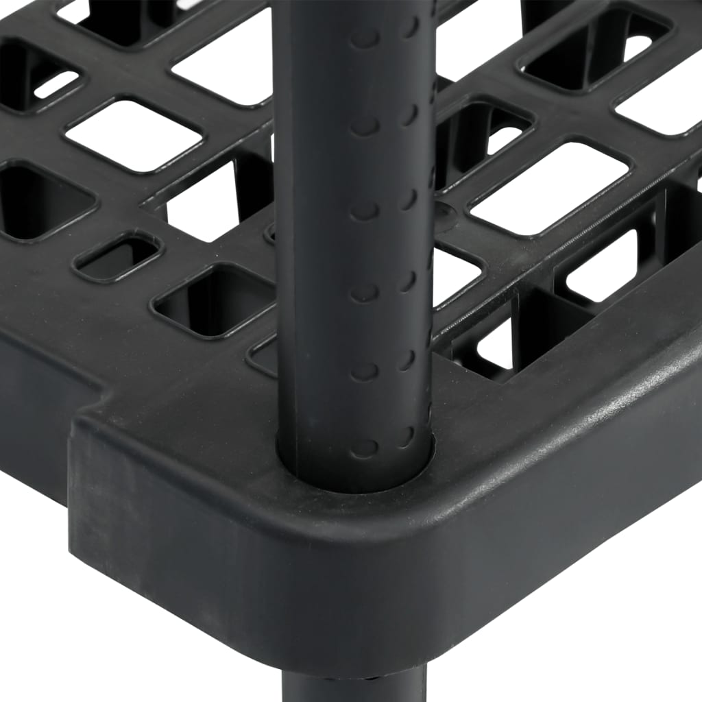 vidaXL Scaffale a 5 Ripiani Nero 93,5x45,5x194,5 cm in PP