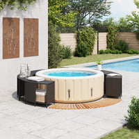 Bordo per Spa Nero in Polyrattan e Legno Massello di Acacia 3270639