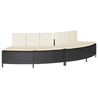 Bordo per Spa Nero in Polyrattan e Legno Massello di Acacia 3270642