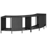 Bordo per Spa Nero in Polyrattan e Legno Massello di Acacia 3270642