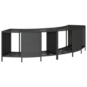 Bordo per Spa Nero in Polyrattan e Legno Massello di Acacia 3270642