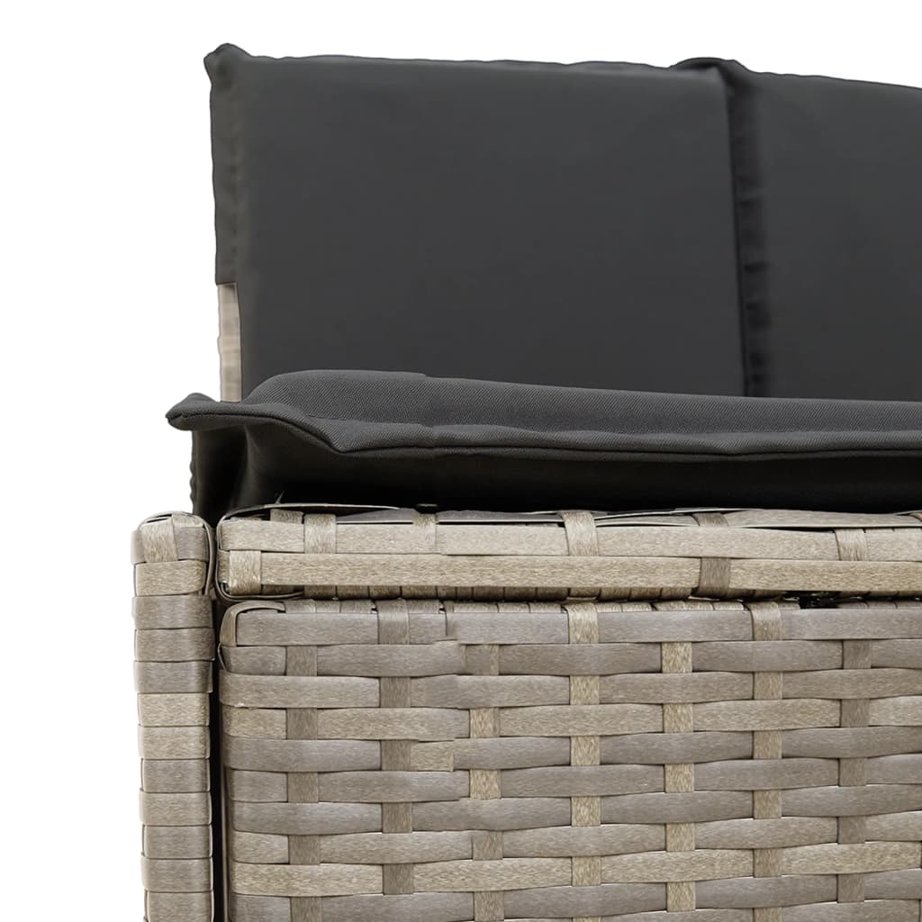 vidaXL Bordo per Spa Grigio in Polyrattan e Legno Massello di Acacia