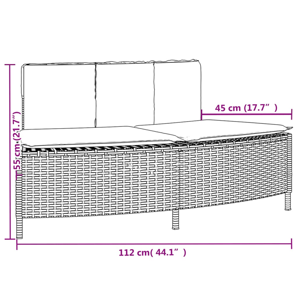 vidaXL Bordo per Spa Grigio in Polyrattan e Legno Massello di Acacia