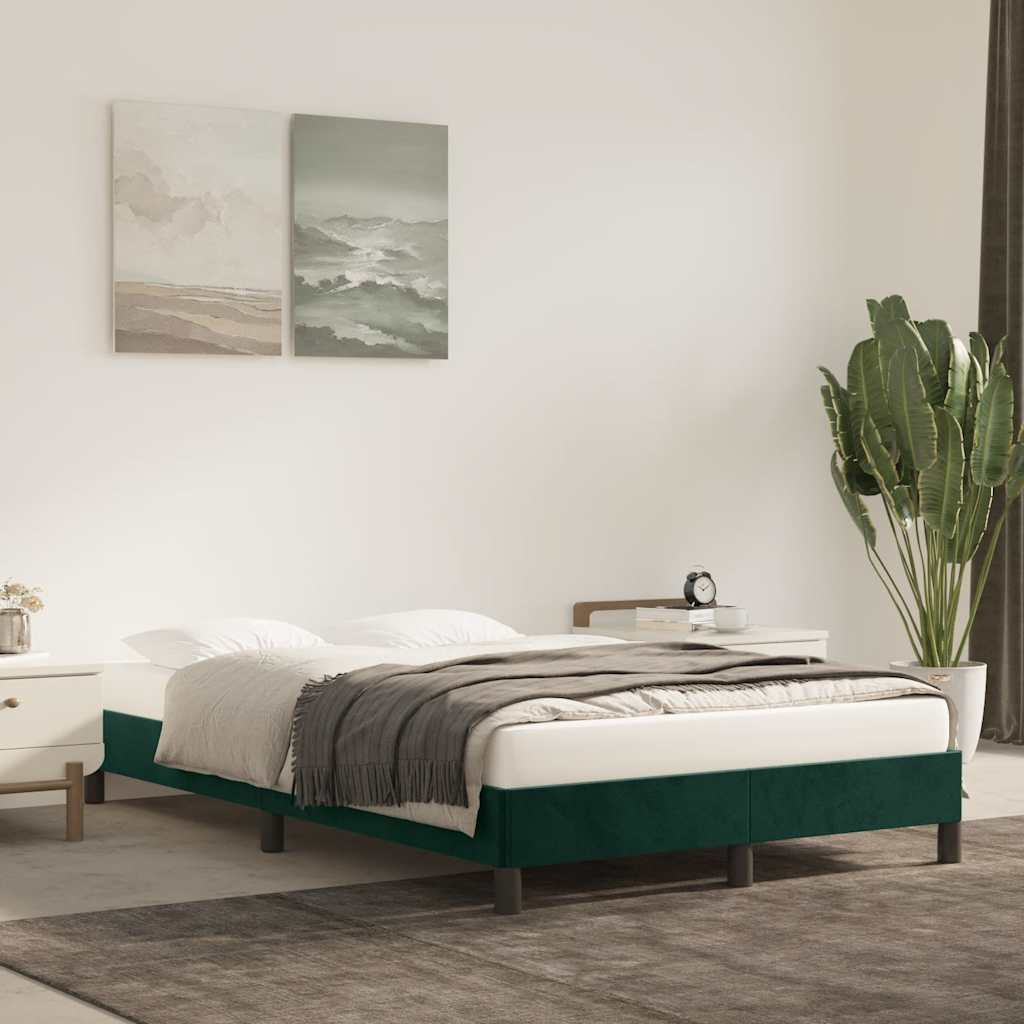 Giroletto senza Materasso-Struttura Letto Verde Scuro 120x190 cm Velluto 504104
