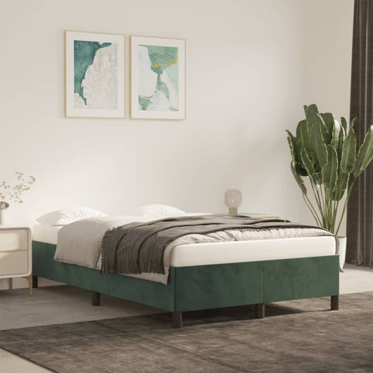 Giroletto senza Materasso-Struttura Letto Verde Scuro 120x190 cm Velluto 571868