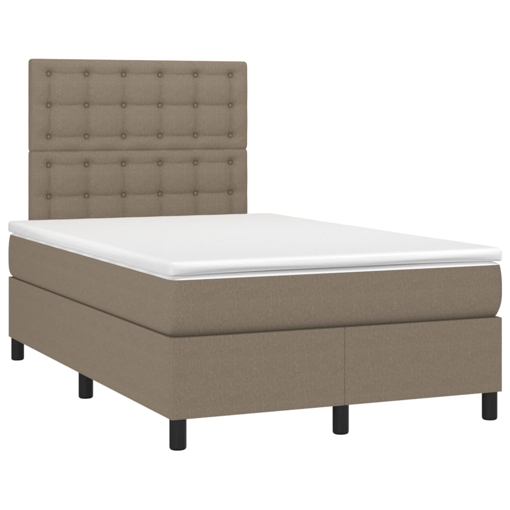 Giroletto a Molle con Materasso Tortora 120x190 cm in Tessuto