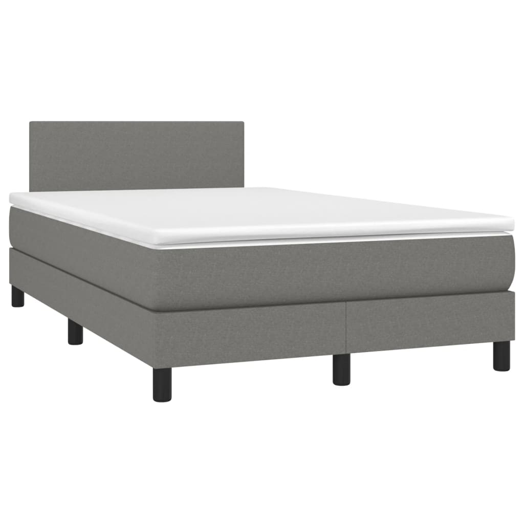 Letto a Molle Materasso e LED Grigio Scuro 120x190cm in Tessutocod mxl 91682