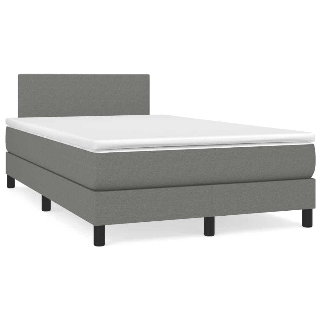 Letto a Molle Materasso e LED Grigio Scuro 120x190cm in Tessutocod mxl 91682