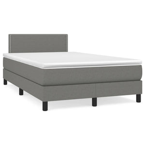 Letto a Molle Materasso e LED Grigio Scuro 120x190cm in Tessuto 3270033