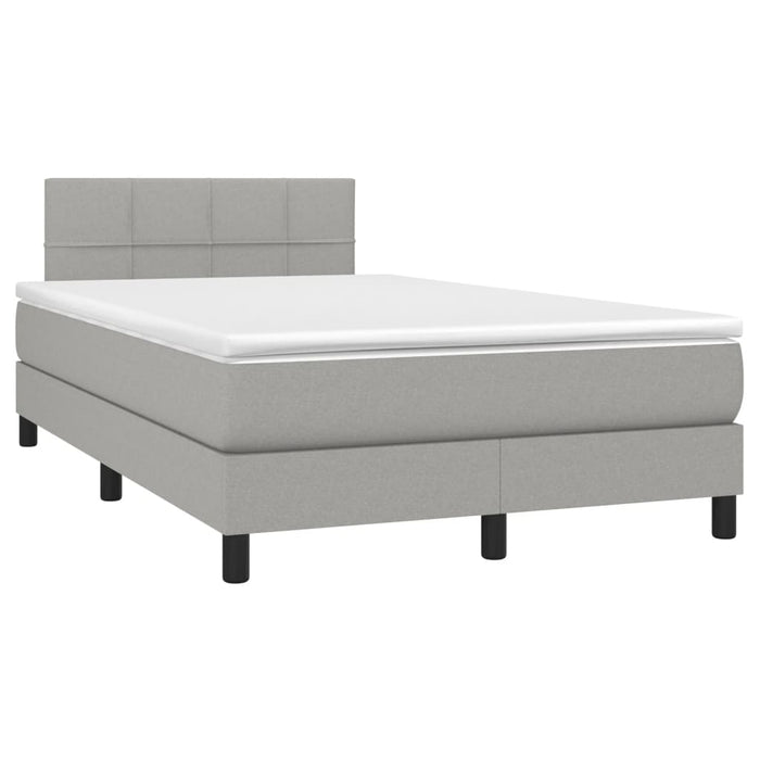 Letto a Molle Materasso e LED Grigio Chiaro 120x190 cm Tessuto 3270039