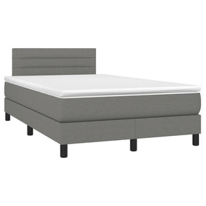 Letto a Molle Materasso e LED Grigio Scuro 120x190cm in Tessutocod mxl 91742