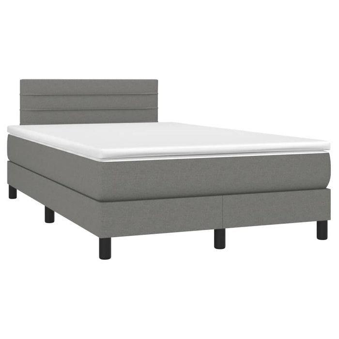 Letto a Molle Materasso e LED Grigio Scuro 120x190cm in Tessutocod mxl 91742