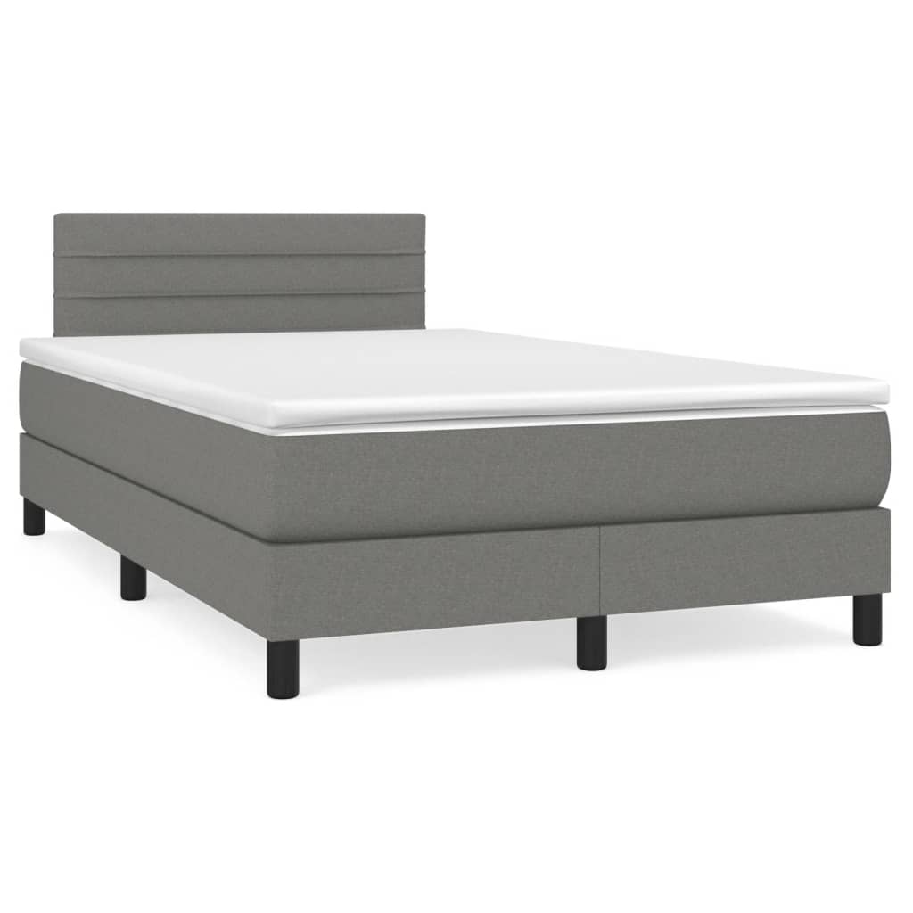 Letto a Molle Materasso e LED Grigio Scuro 120x190cm in Tessutocod mxl 91742