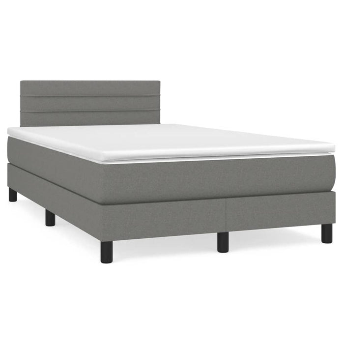 Letto a Molle Materasso e LED Grigio Scuro 120x190cm in Tessutocod mxl 91742