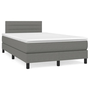 Letto a Molle Materasso e LED Grigio Scuro 120x190cm in Tessuto 3270047