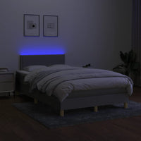 Letto a Molle Materasso e LED Grigio Chiaro 120x190 cm Tessuto