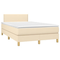Letto a Molle con Materasso e LED Crema 120x190 cm in Tessutocod mxl 115992