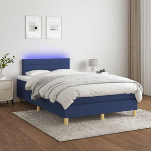 Letto a Molle con Materasso e LED Blu 120x190 cm in Tessuto 3270101