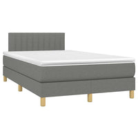 Letto a Molle Materasso e LED Grigio Scuro 120x190cm in Tessutocod mxl 111179