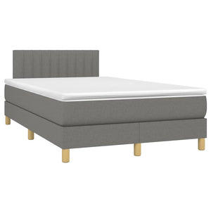 Letto a Molle Materasso e LED Grigio Scuro 120x190cm in Tessuto 3270103