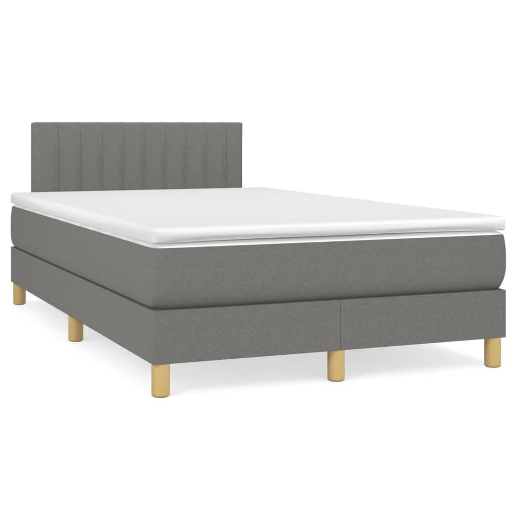 Letto a Molle Materasso e LED Grigio Scuro 120x190cm in Tessuto 3270103