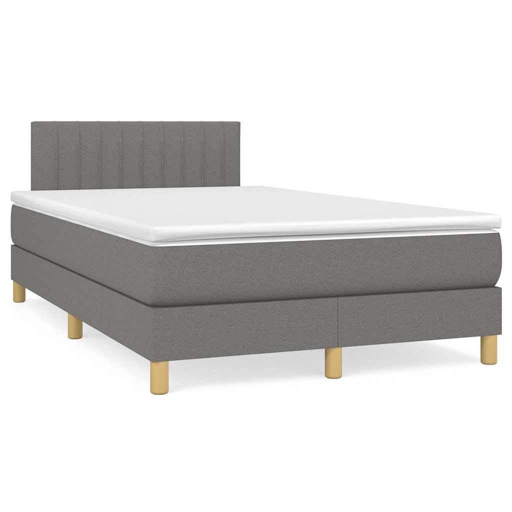 Letto a Molle Materasso e LED Grigio Scuro 120x190cm in Tessutocod mxl 111179