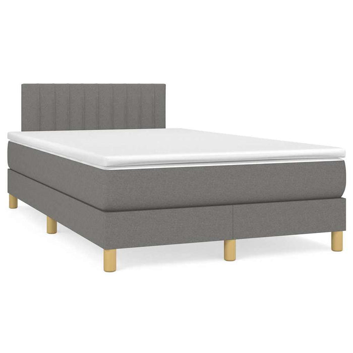 Letto a Molle Materasso e LED Grigio Scuro 120x190cm in Tessutocod mxl 111179