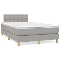 Letto a Molle Materasso e LED Grigio Chiaro 120x190 cm Tessuto 3270116