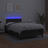 Letto a Molle con Materasso e LED Nero 120x190 cm in Similpelle 3270123