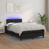 Letto a Molle con Materasso e LED Nero 120x190 cm in Similpelle 3270123