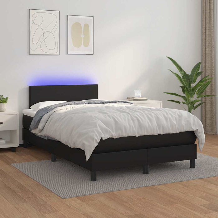 Letto a Molle con Materasso e LED Nero 120x190 cm in Similpelle 3270123