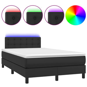 Letto a Molle con Materasso e LED Nero 120x190 cm in Similpellecod mxl 91391