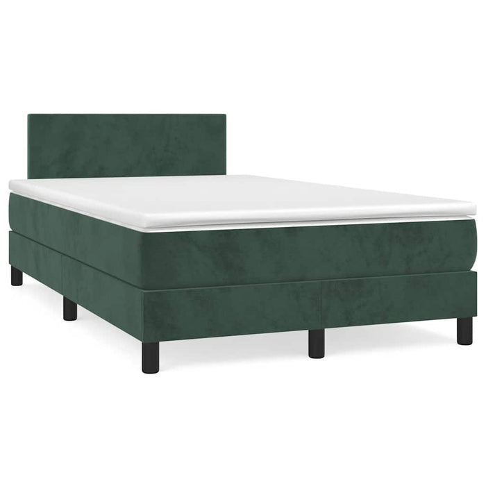 Letto a Molle con Materasso e LED Verde Scuro 120x190cm Velluto 3270144