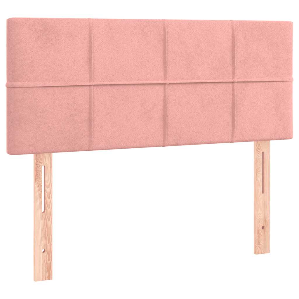 Letto a Molle con Materasso e LED Rosa 120x190 cm in Velluto 3270158